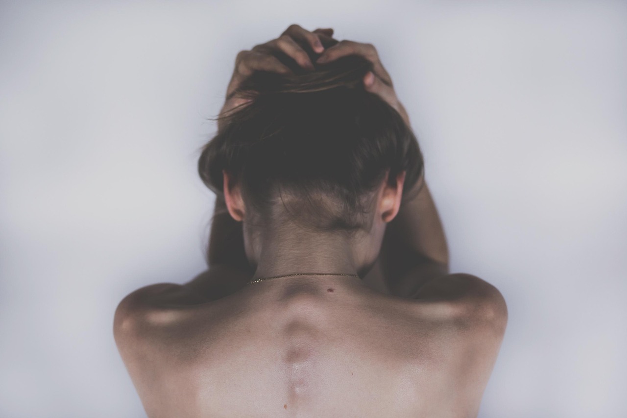 woman, sad, depression, skin, headache, aching, body, spine, sad girl, shoulders, back, hair, pain, girl, female